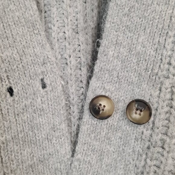 Zara Womens Cardigan Size M Light Gray Chunky Knit Long with Pockets and Buttons - Picture 14 of 14